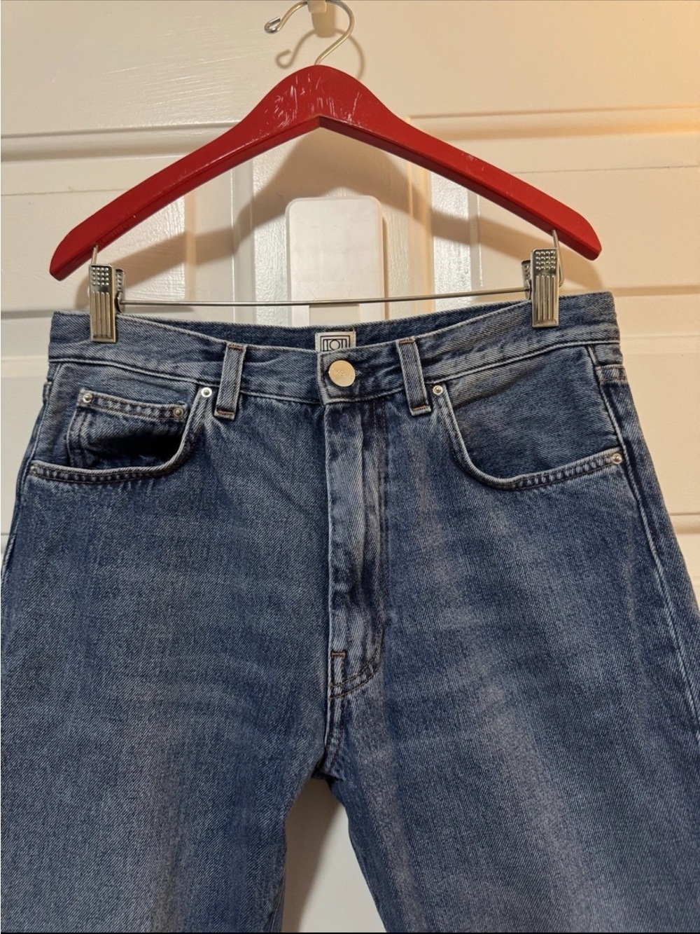 Toteme Twisted Seam Denim Medium Washed Blue Size 28 - Picture 3 of 9